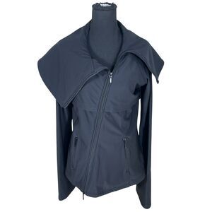 Anatomie Medium Lugano Asymmetrical full zip black Jacket yoga luxury